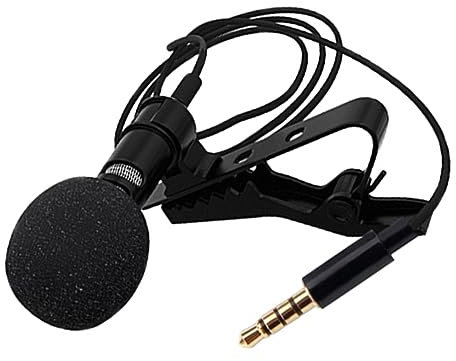 Vaguelly Ansteckmikrofon Lavalier Kondensator Mikrofon 1,5m Kabel Mit Vergoldetem 3,5mm Stecker Geräuschreduzierend Für Aufnahme Streaming Und Interview