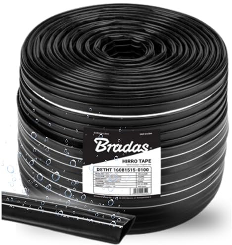 Bradas - Manguera de riego por goteo de 100 m, riego preciso por goteo de 1,5 l/h, manguera pulverizadora perfecta para invernadero, jardín, 16 mm de diámetro, flujo uniforme, sin obstrucciones