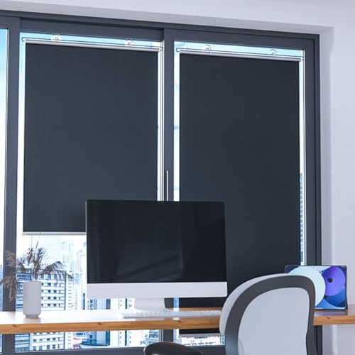 Estor Enrollable Sin Taladrar | Cortinas Opacas Estores Enrollablesaislante para Claraboya Oscurecimiento Solar Estor Opaco Sin Agujeros Portátiles (1 pcs,50 x 125cm / 19.69 x 49.21in)
