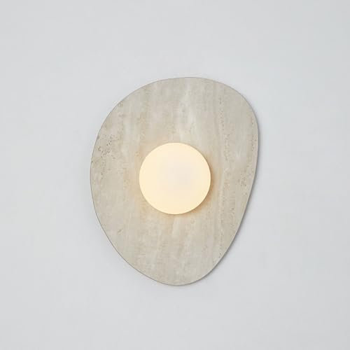 Applique da parete in marmo da comodino, lampade da parete moderne con paralume in vetro alabastro, luce da toeletta, illuminazione da parete da comodino, cablata, per soggiorno, camera da letto, sala