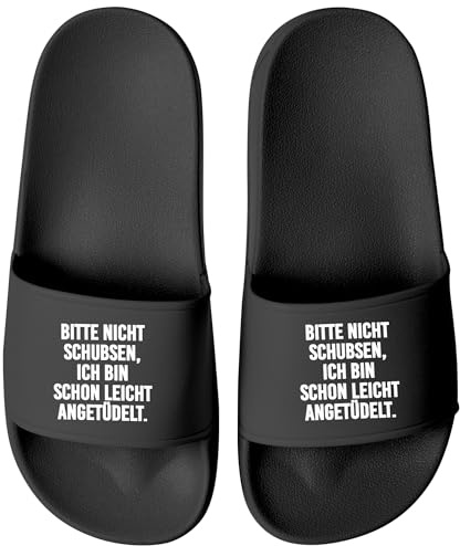 MoonWorks® Badeschlappen mit Spruch Party Alkohol Aufdruck Herren Damen Badeschuhe Männer Frauen Festival Gadget