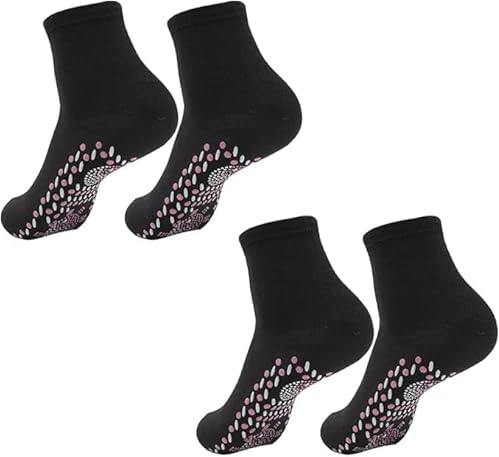 Selbstheizende Socks, Beheizbare Socken, Fußwärmer Socks, Warme Socken Damen, Winter Heizsocken, Thermosocken, Winter Warme Fußsocken für Damen Herren Outdoor Skifahren Wandern Camping Laufen, 2 Pair