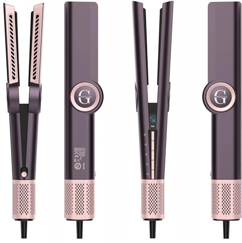 Garaliss – Plancha de pelo con Aire 2 en 1 de Húmedo a Seco – Planchas Secador y Alisadora de Pelo Profesional – Control de Temperatura y Función Iónica (Color Morado)