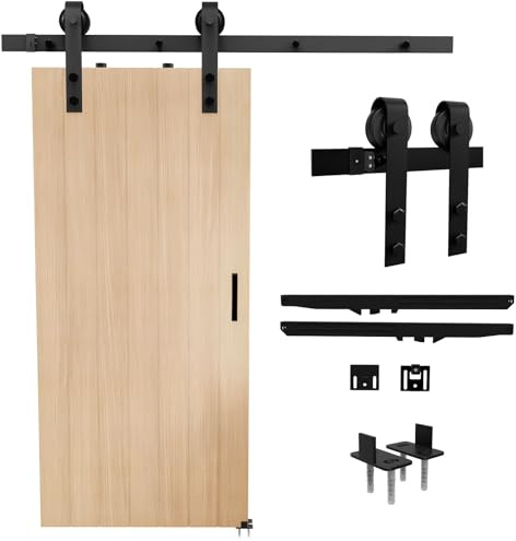 ZENIX 122 cm Schiebetür-Set mit Anti-Quetsch Soft-Close | Ultra-leises, bohrfreies Einzeltür-System für 61 cm Öffnungen | Einfach zu demontieren