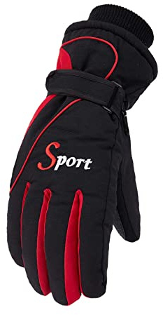 Ski Gloves Soft Anti Vibration Stretchy Windproof Glove Thermal Protection Waterproof Gloves Adjustable Fleece Lining Mittens Comfortable Full Finger Glove for Women Uk Outdoor Sports Winter