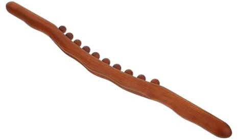 VICASKY Wooden Massage Stick Rounded Beads for Muscle Roller Back Massager Stick Guasha Massage Tool and Body Sculpting