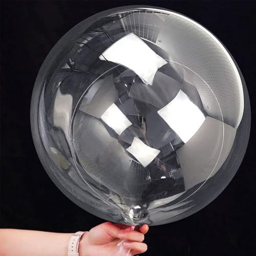 Gleemix 35cm Bobo Luftballons, 10 Stück Runde Durchsichtige Luftballons, Kristall Blase Klar Ballons, Bobo Bubble Ballons für Hochzeit Geburtstag Halloween Weihnachtsfeier Dekoration