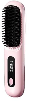 Numoya Portable Straightener Brush - GoBrush PRO Wireless Straightening Comb USB Rechargeable Heated 3 Temperature Settings Mini Styling Comb Suitable for All Hair Types