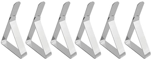 Dukklämmor, Dukklämmor i rostfritt stål, silver, 7,5x4,5 cm, 6/12/24 st.(6pcs)