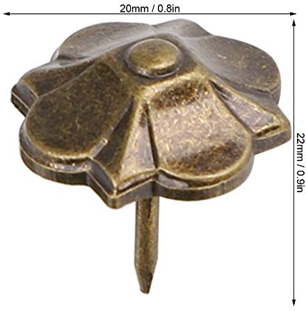 SIXRUN Set di 20 Chiodi Decorativi per Tappezzeria Durevoli in Stile Vintage, Chiodi a Bolla Addensati per Decorazione di Abbigliamento e Scarpe, Elementi di Fissaggio da 20 Pezzi per Artigianato