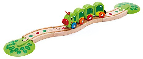 Hape Raupenbahn aus Holz für Kleinkinder ab 18 Monaten zur Förderung der Koordination – Montessori Lernspielzeug zur Förderung