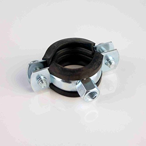10 Stück Rohrschellen 12-16 mm, 1/4 Zoll Zweischraubenschelle mit Gummieinlage DIN 4109
