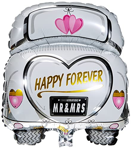 Rayher Globo gigante de coche de novios, 49 x 63 cm, Globo para bodas, apta para aire, 87016000