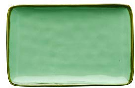 Thun Rose & Tulipani - Vassoio Rettangolare Verde Acqua - Arredo Casa, Cucina - Linea Concerto di Colori - Idea Regalo - Stoneware - Ø 20; 13 cm