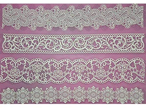 Flor Patrón Silicona Encaje Tapete Molde, Pastel Decoración de Tartas Tapete, Fondant Cupcake Decoración, Bricolaje Molde para Hornear, Estampa Hornear - Patrón 05