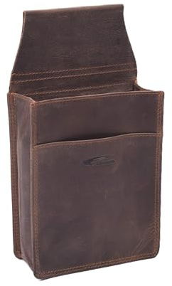 Menzo Kellnerholster aus echtem Büffelleder – Handgefertigtes Halfter für Kellnerbörsen – Holster mit Zusatzfach – Gastronomie-Zubehör für Damen & Herren (Marrone)