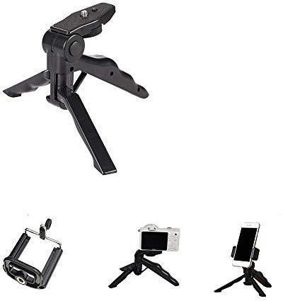 K-S-Trade Qualitativ & Innovativ Stativ Tisch-Ständer Dreibein Handy-Stativ Ständer Für BlackBerry Priv Mini-Stativ Smartphone Tripod Handy-Stativ