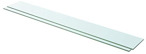 Tidyard 2 Stk. Glas Transparent Wandregal Glas mit 8mm ESG Sicherheitsglas Regalboden Glas Badregal Glasregal Glasboden Einlegeboden aus Gehärtetes Regalböden Badablage Verschiedene Größen 110 x 15 cm
