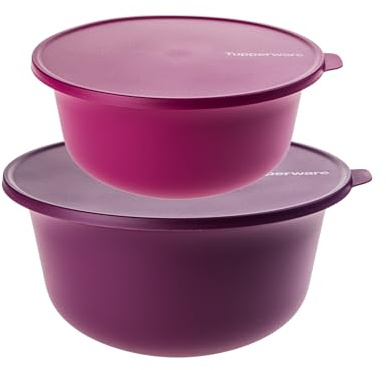 TUPPERWARE Aloha Schüssel 7,5L Beere + 4L Rot + Mini Trichter Lila