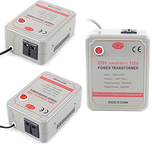 220-250 V a 100-120 V Transformador Transformador Convertidor Convertidor Convertidor, Diseñado para Electrodomésticos con un voltaje de 220 V-250 V (2000 W)