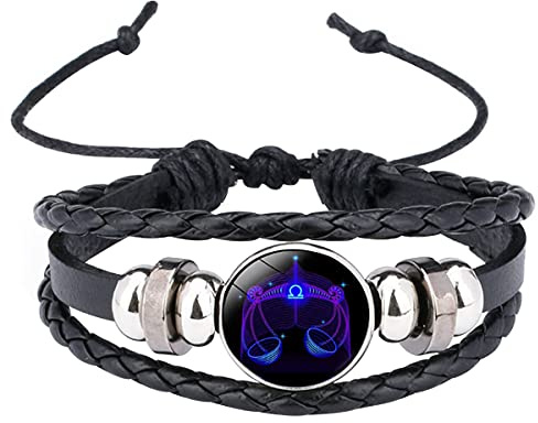 Caimeytie Kinder Armschmuck Leder Wickelarmbänder Verstellbar Horoskop Sternzeichen Glücksarmband