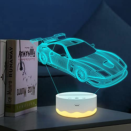Car Night Light for Kids,Anywin 3D Illusion Night Lamp with 16 Colors Changing & Timer * Dimmer * Remote Control for Home Decr,Birthday Christmas Gifts for Boys Children Men Him