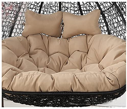 HFAFRZ HäNgesessel Kissen XXL, Twin Sitzkissen HäNgesessel 2 Personen, Ultra Dick Anti-Verformung Auflagen & Polster FüR Schwingsessel, Outdoor Indoor HäNgesessel Polsterauflage,Dark Khaki
