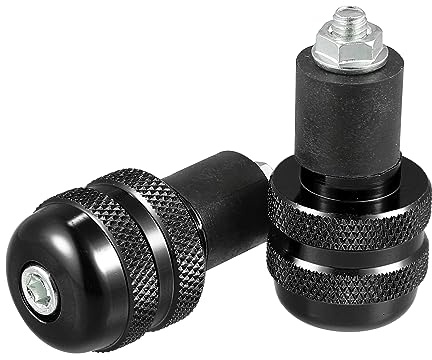 Motoforti 2 Stück Motorrad Griffe Lenkerenden 18mm Universal CNC Aluminum Lenkergriffe Endkappen für Meisten Motorrad/Roller Schwarz