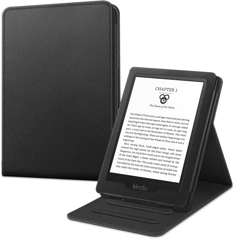 Fintie Flip Case for 6 Kindle 11th Generation 2024/2022 Release - Slim Fit Vertical Multi-Viewing Stand Cover with Auto Sleep/Wake for Kindle 2024/2022 11th Generation e-Reader, Black