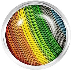 Andante CHUNK Click-Button Druckknopf für Chunk-Armbänder, Chunk-Ringe und andere Chunk-Accessoires - Regenbogen