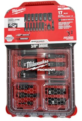 Milwaukee Eléctrico - Shockwave Impact Duty. Socket 3/8. DR 17PC SAE PAC