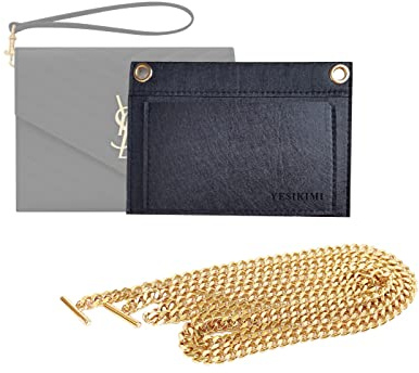 Monogram Kupplungsumbausatz, Premium-Filz-Einsatz mit 120 cm langer Kette, für Damen
