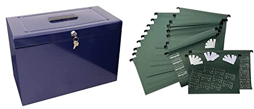 Cathedral 22 x 43.4 x 30.2 cm Metal Home File Foolscap, Black & Cathedral Suspension files A4 20pk - Green
