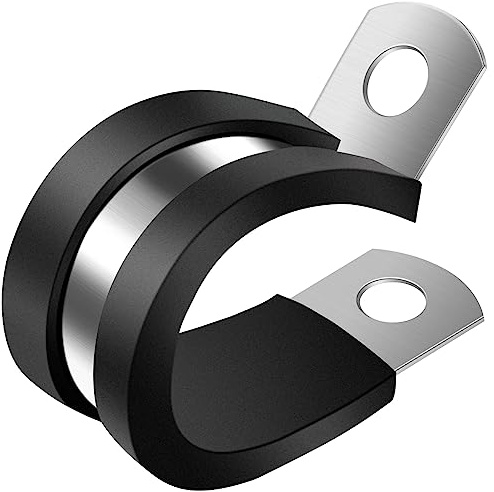 ZIPCCI 3/4 Inch Cable Clamp, 20 Pack Stainless Steel Wire Clamp for Pipe, Hose, and Cable Protection with Metal Rubber Clips (20mm)