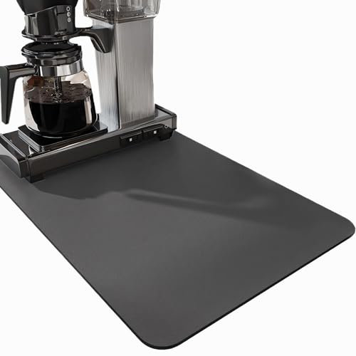 SOQKEEN Tappetino Macchina Caffe 40x60cm, Tappetino Assorbente Multiuso Antiscivolo per Macchina caffè, Lavello e Accessori Cucina, Grigio Scuro