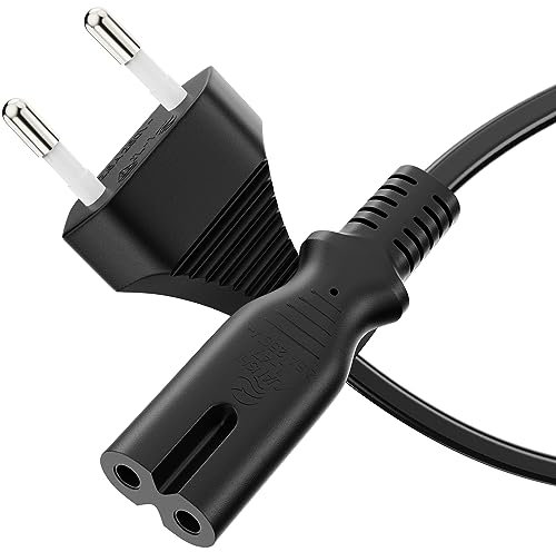 sonero Stromkabel Netzkabel 2 Polig, 2,0m, Eurostecker Typ C Netzstecker auf IEC Buchse C7 Euro 8 Stecker, Netzteil Strom Kabel für TV, PS5, PS4, PS3, Haushaltsgeräte, Schwarz