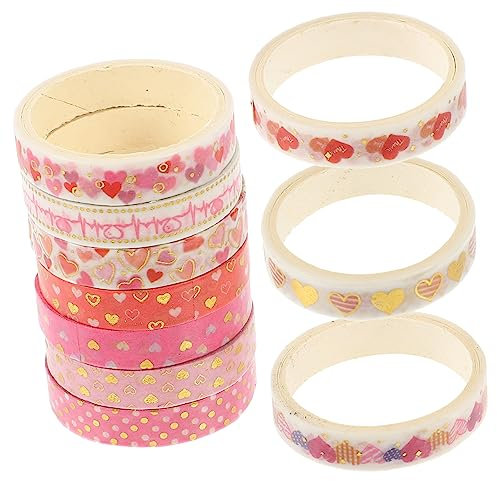 NUOBESTY 10rollen Dekoratives Washi Tape Mit Romantischen Mustern Für Scrapbooking Tagebuch Und Planer Valentinstag Design Leicht Abziehbar Für -projekte Und