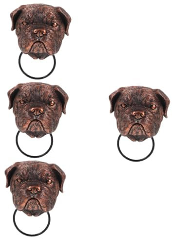 Mikikit 4stücke Hundekopf Türklopfer Antiker Türgriff Aus Synthetischem Harz Für Gartentüren Eingangstüren Und Büros Einfache Installation Dekorativ Und Funktional Einzigartiges