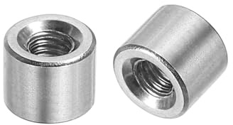 sourcing map 20 Stück M3 runde Verbindungsmuttern, 304 Edelstahl, Kupplungsmutter 5 mm Länge, Hülsenstange, Bolzenmutter für Halterung, M3 x 5 x 6 mm