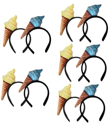 FRCOLOR 10stücke Eiscreme Haarband Für Frauen Süße Haarschmuck Zum Waschen Des Gesichts Für Hautpflege Vielseitig Und Bequem Für Teenager Und Damen