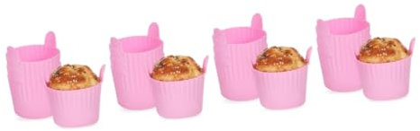 ABOOFAN 16pcs Muffin Cases Cupcake Cases Silicone Muffin Molds Baking Cups Airfryer Safe