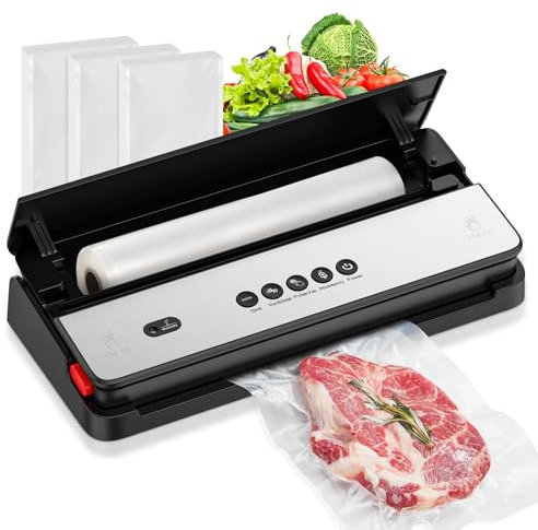 Bonsenkitchen Machine à emballer sous vide, pour aliments secs et humides, avec cutter intégré