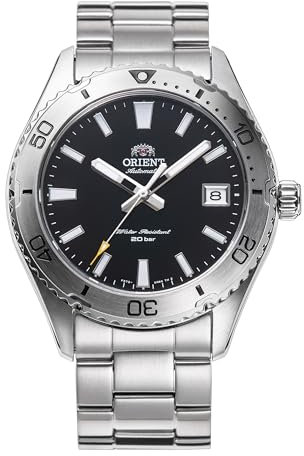 Orient Sports Mako 40mm - Orologio Da Uomo Automatico a Carica Manuale Impermeabile Bracciale e Cassa In Acciaio Metallizzato Quadrante Nero - RA-AC0Q01B30B RA-AC0Q01B