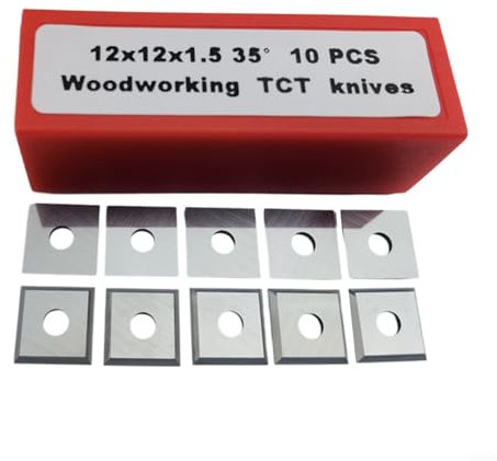 Herramientas de torneado de madera de carburo, 10 piezas de esquinas cuadradas, inserciones de carburo de 4 bordes, cortadores de inserciones de carburo de radio de esquina (12 x 12 x 1.5 mm)