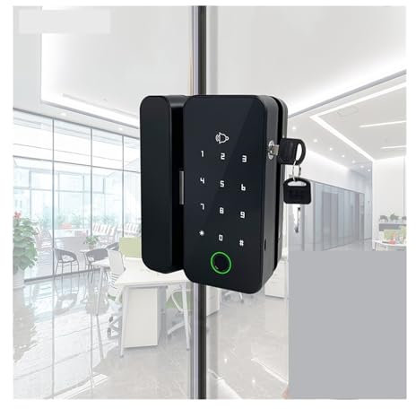 Blocco di impronta digitale biometrica della porta di vetro intelligente RFID IC. Porta scorrevole for serratura elettrica Bluetooth APP del telecomando del codice della scheda ,Dispositivo Per La Cas