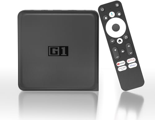 Android TV 14.0 Box 4K Smart TV Box Compatibile con Google e Certificato Netflix, 4GB RAM 32GB ROM Streaming Media Player Supporta Dolby,HDR10+,WIFI6 e BT 5.0, Assistente Vocale,Kinhank G1 Android Box