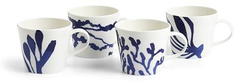 Royal Doulton 1815 Pacific Mug 400ml 13.5oz 2025 Mixed Patterns Blue Set of 4