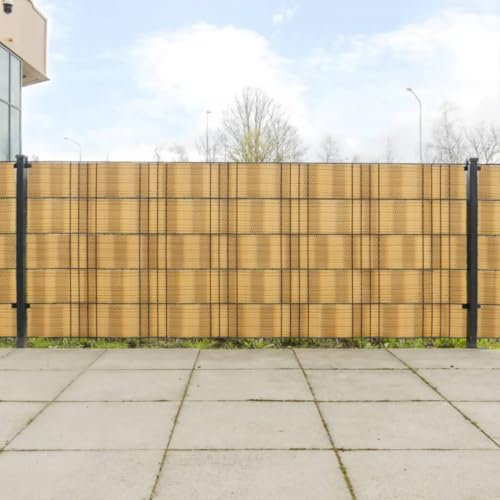 Home Garden,Balkon Paravents 5 Stück Hellbraun 255x19cm Polyrattan
