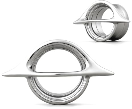 COOEAR Schraube zurück Stahl Farbe Ohr Tunnel und Stecker, Doppel ausgestellte Anzeigen für Ohrringe, 1-Paar Piercing Expander Stretcher 00g.
