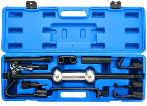 Set di 13 estrattori di ammaccature con Martello Scorrevole da 10 libbre, Kit di Strumenti di Riparazione di autocarri e carrozzeria con Martello Scorrevole Universale